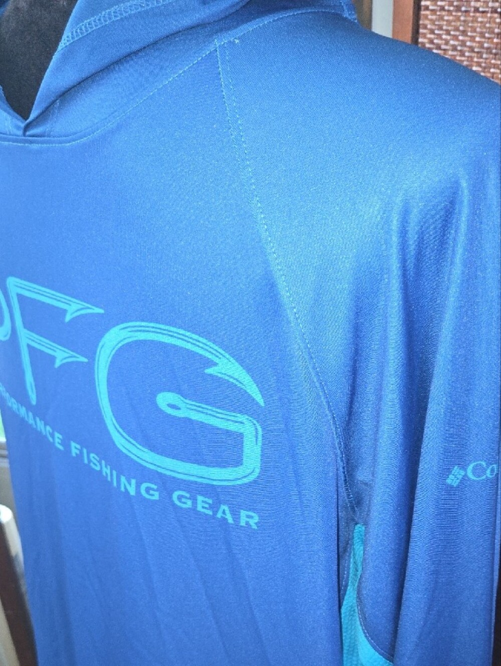 Columbia Blue PFG Performance Fishing Hoodie - Picture 2 of 11